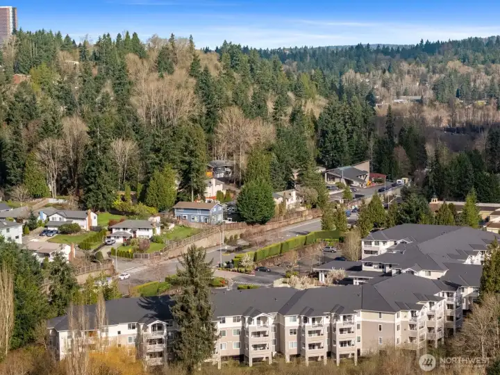 Small complex tucked away at the back of the property.