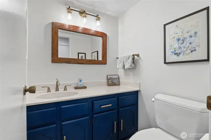 The main floor powder room