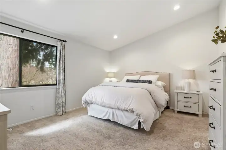 Primary suite has a south facing window