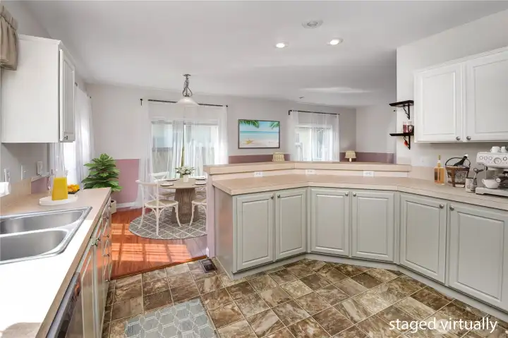 kitchen staged virtually