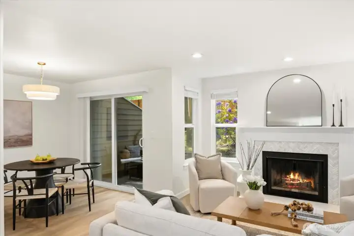 Open Concept: Seamless flow between living, dining, and kitchen areas.
