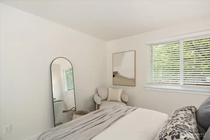 Peaceful neighborhood outlooks and a calming palette make this a welcoming retreat for guests or everyday living.