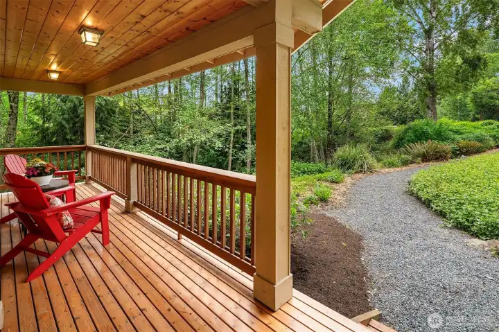 Beautiful front porch featuring glossy pine ceilings. Beautiful front porch featuring glossy pine ceilings.