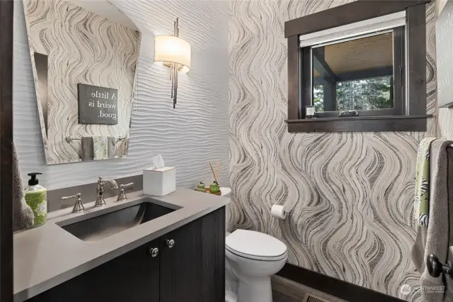 Powder Room with custom finishes