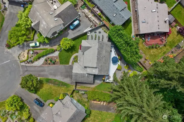 Aerial view showcasing size of beautiful lot