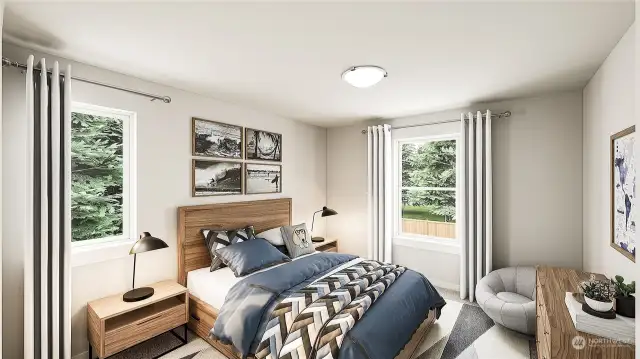 Secondary Bedroom: Features and colors vary. Model Homes Photos. Pictures are for illustration only.