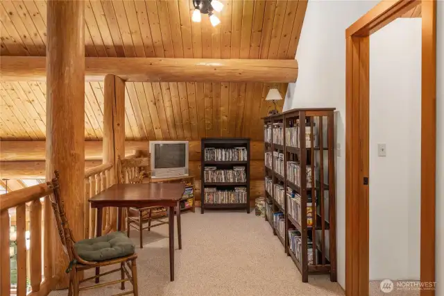 Several nooks and extra square footage in the spacious loft overlooking the great room.