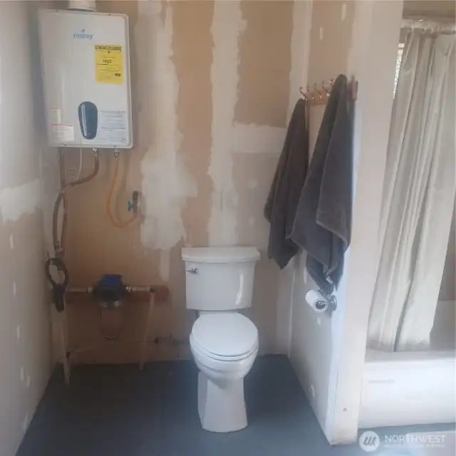 Newly installed tankless hot water heater