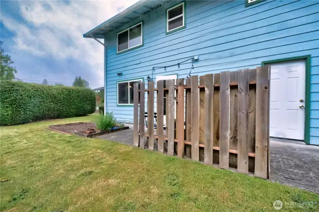 Backyard privacy fence