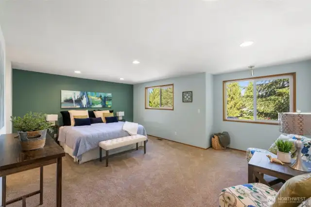 Primary bedroom with enough room for private sitting area.