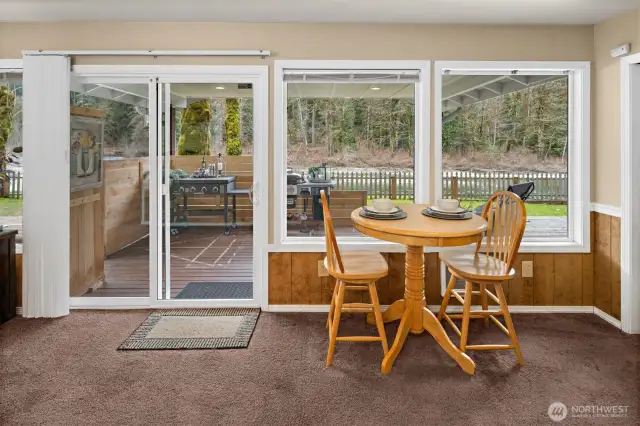 Slider leads to newly updated wrap-around deck.