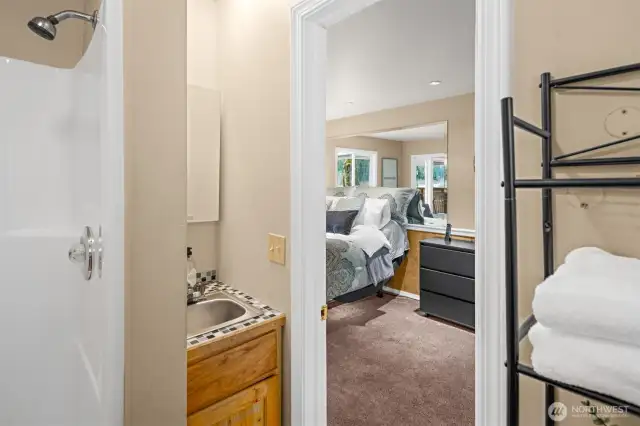 Ensuite bathroom with walk-in shower.