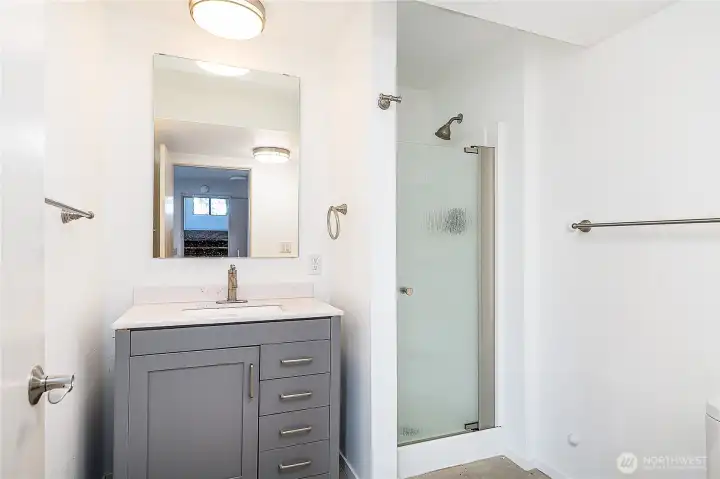 Lower level 3/4 bathroom