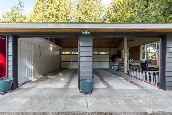 2 Car, Drive Through Garage.