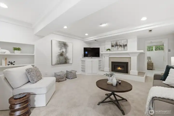 The downstairs in this home is a real game changer and it provides a ton of floorplan flexibility. The family room is centered around a sweet gas fireplace. This would be a fabulous tv room and/or maybe even a play room for the young ones. The downstairs in this home is a real game changer and it provides a ton of floorplan flexibility. The family room is centered around a sweet gas fireplace. This would be a fabulous tv room and/or maybe even a play room for the young ones.