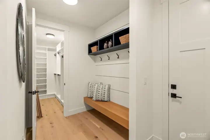 Mud room with a Gear Closet
