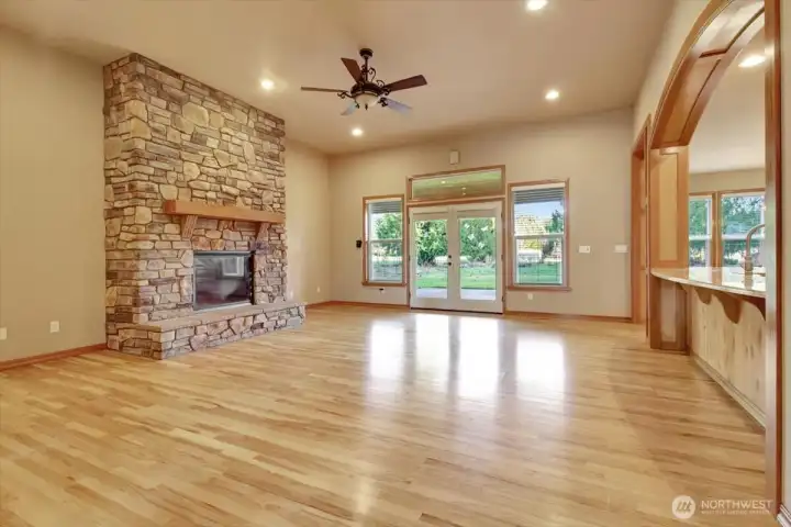 Grand Room with french door to covered patio
