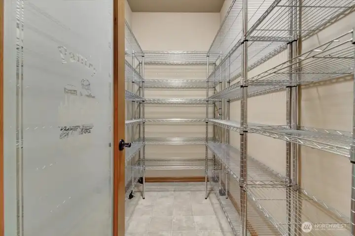 Large Kitchen Pantry with loads of shelving