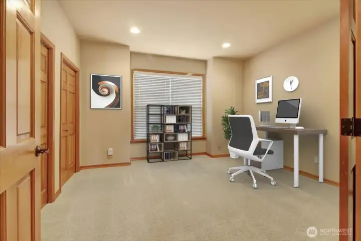 Office area or extra bedroom with full closet (Staged)