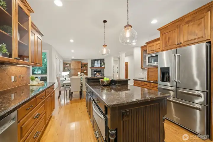 Chef's kitchen with newer appliances and a 100-bottle wine locker! And Acorn alderwood cabinetry.