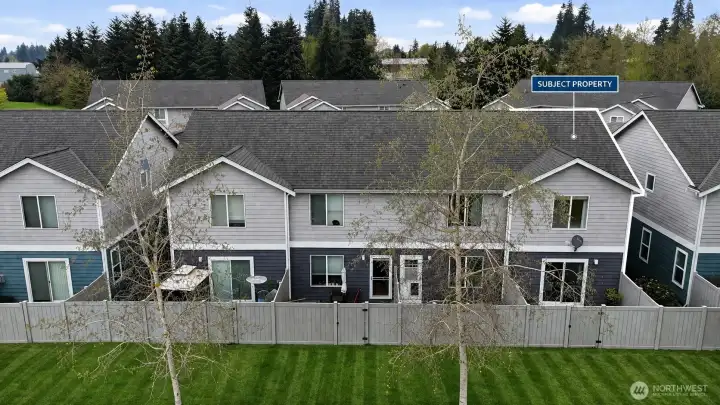 Notice the gate that leads to the park!