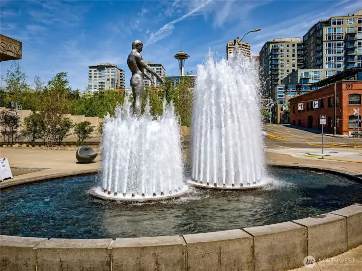 Olympic Sculpture Park begins almost where your building ends, world-class art is your daily walk