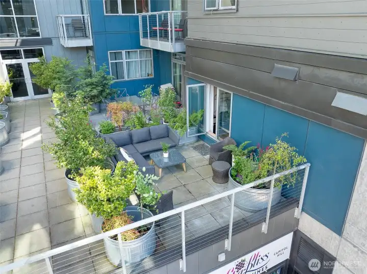Patio space is like having an extra side yard for plants and herbs. Patio space is like having an extra side yard for plants and herbs.