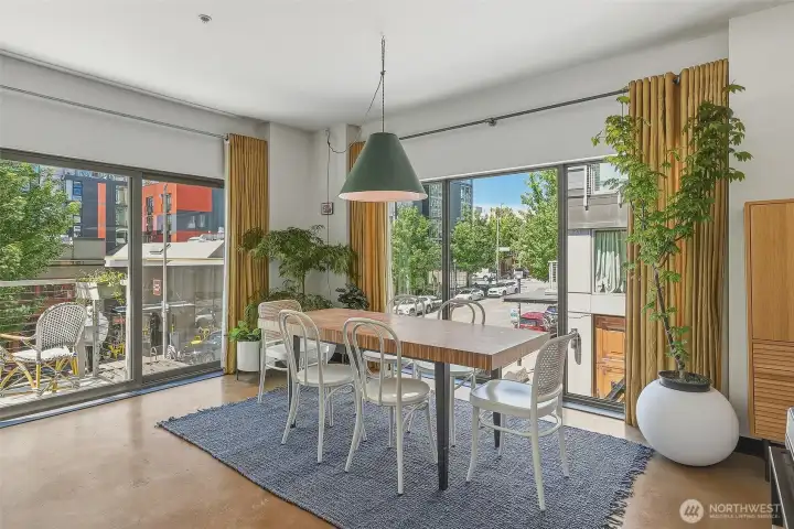 Floor to ceiling windows create a bright airy space. Floor to ceiling windows create a bright airy space.