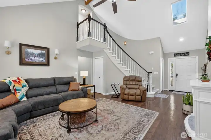 Vaulted Ceiling in Living Room.