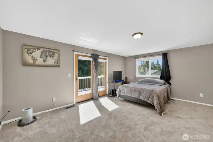 Second Bedroom, up stairs with French doors to upper deck.
