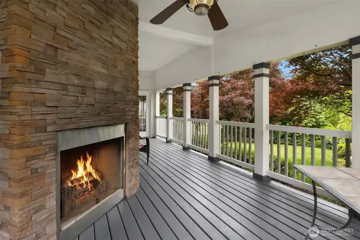 The additional residence offers its own private retreat with a stunning wraparound porch and outdoor fireplace, ideal for cozy evenings and year-round enjoyment of the estate grounds. The additional residence offers its own private retreat with a stunning wraparound porch and outdoor fireplace, ideal for cozy evenings and year-round enjoyment of the estate grounds.