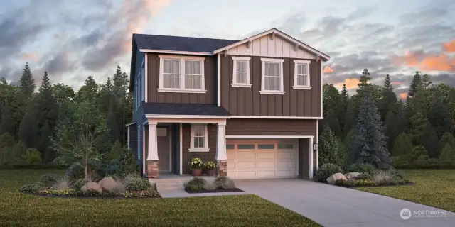 The Garnet Craftsman by Toll Brothers. Artist rendering