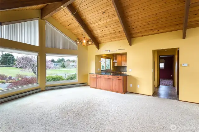 view into kitchen