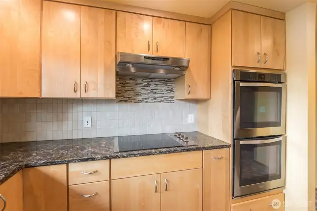 kitchen with wall double wall oven