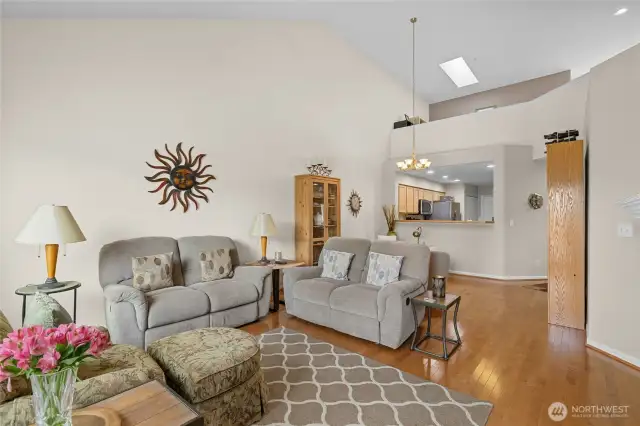 Loft area over looks the living room.