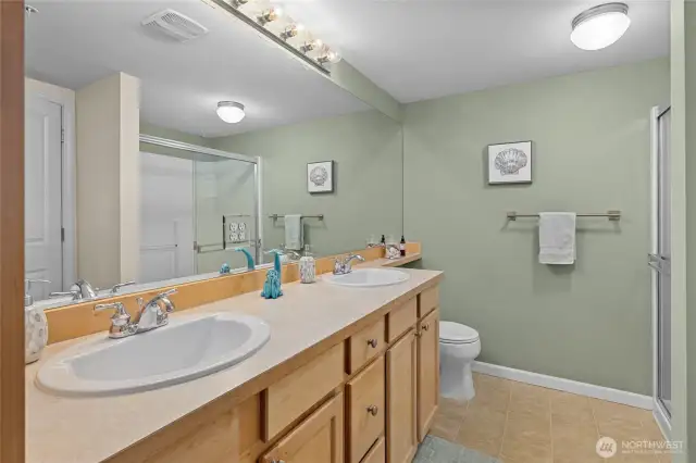 Primary bathroom with walk in shower.