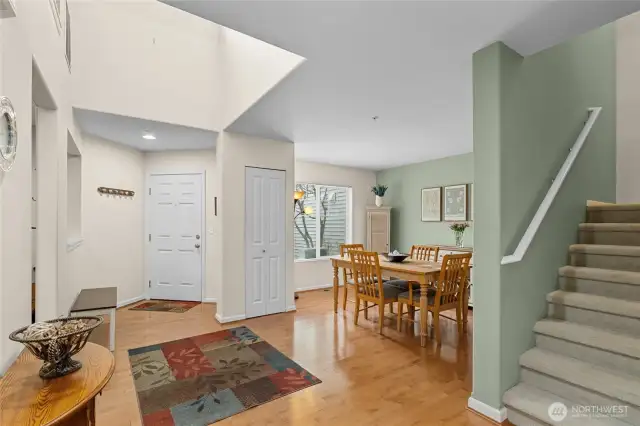 Formal dinning and stairs off the entry.