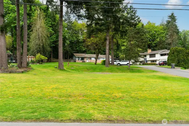 Cul-de-sac, corner location offers building options for one or more homes.  Lot topography allows for separation between homes and a more interesting streetscape.