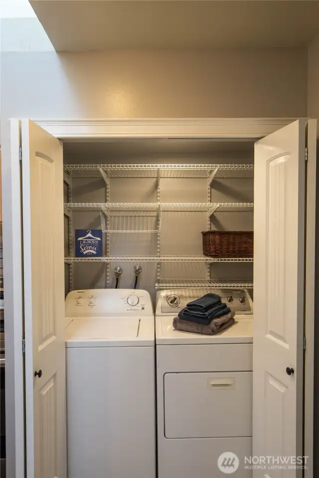 The laundry area is conveniently located on the main floor.