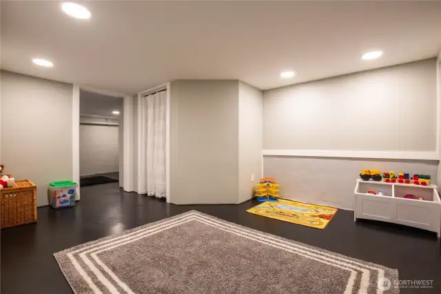 This basement has been tastefully finished to be used as more flex space, multi-functional, whether it's for a game area, exercise room, office space, storage, lots of possibilities.