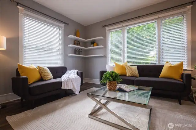 Looking from the dining room to the living room.