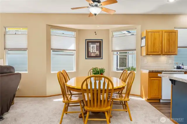Dining room next to the kitchen and living room