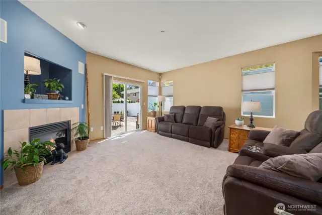 Built in fireplace and TV nook