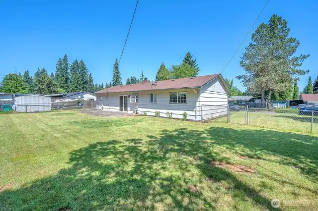 fenced backyard