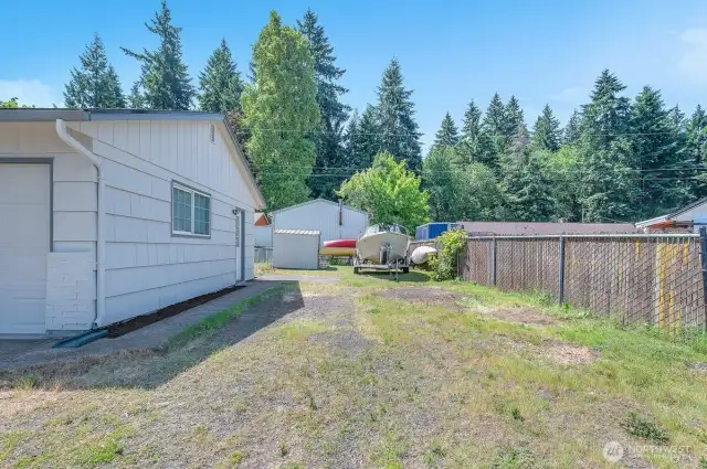 Rv & boat parking with shed