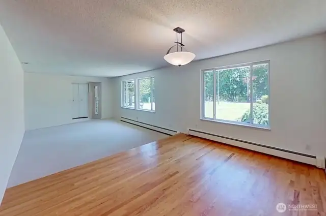 Dining area and living room