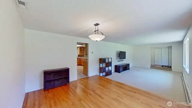 Dining area and living room
