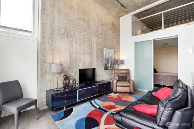 Concrete wall in the living room