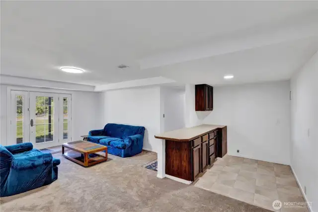 Lower level living area.