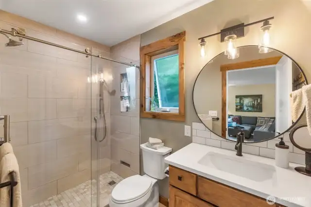 Tile dual head shower